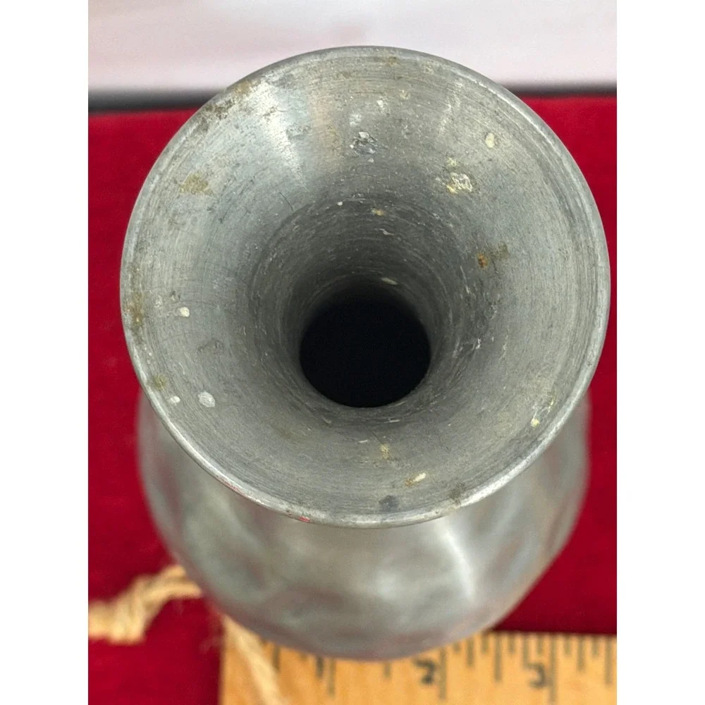 Vintage Metalars Italian Pewter Bud Vase Hammered Hand Made Italy 9.75 Inch